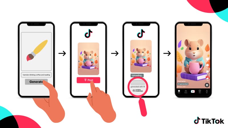 TikTok announced Content Credentials and other AI transparency and literacy measures post image