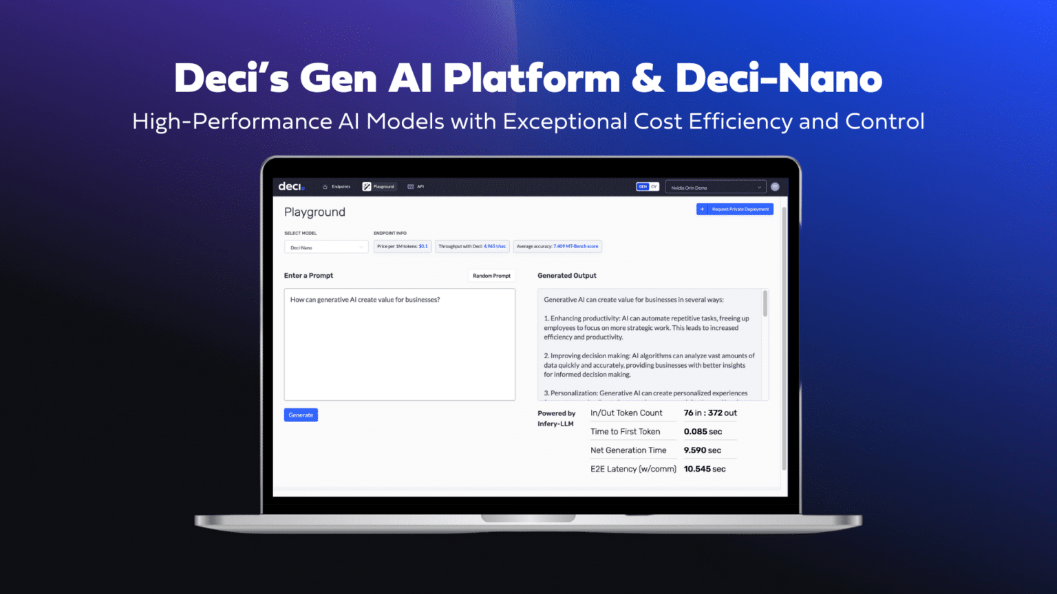 Deci launches a generative AI development platform and the Deci-Nano model