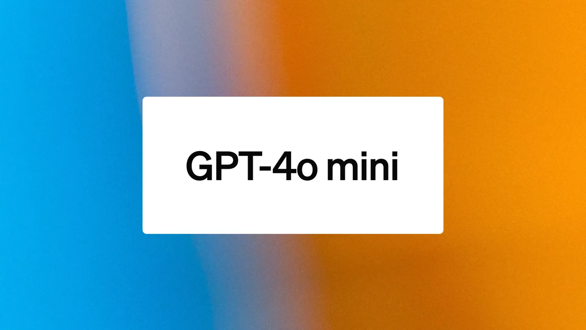 OpenAI is also jumping on the small model trend with the GPT-4o mini