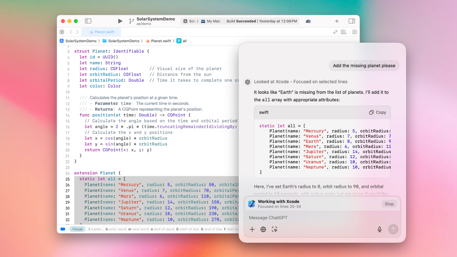 ChatGPT can read code in some macOS apps for developers