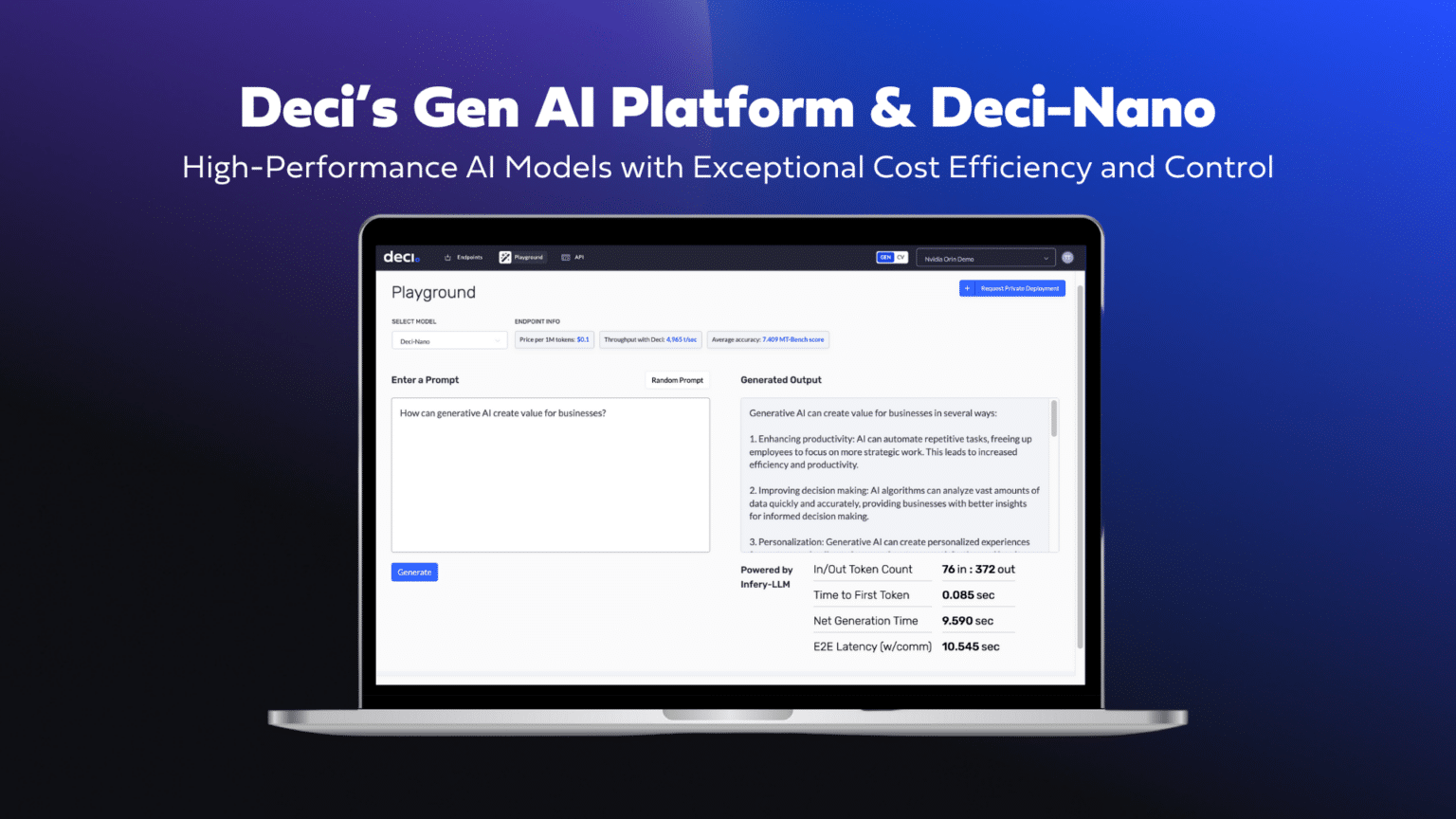 Deci launches a generative AI development platform and the Deci-Nano model post image