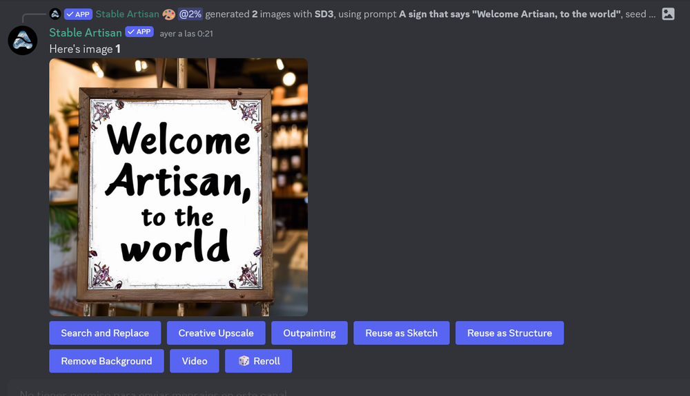 Stable Artisan brings media generation to Discord post image
