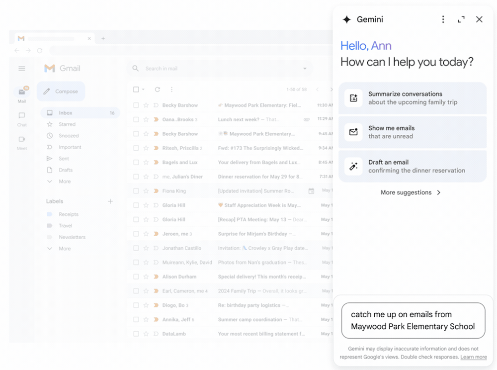 Google rolls out a Gemini side panel to Docs, Sheets, Slides, Drive, and Gmail post image