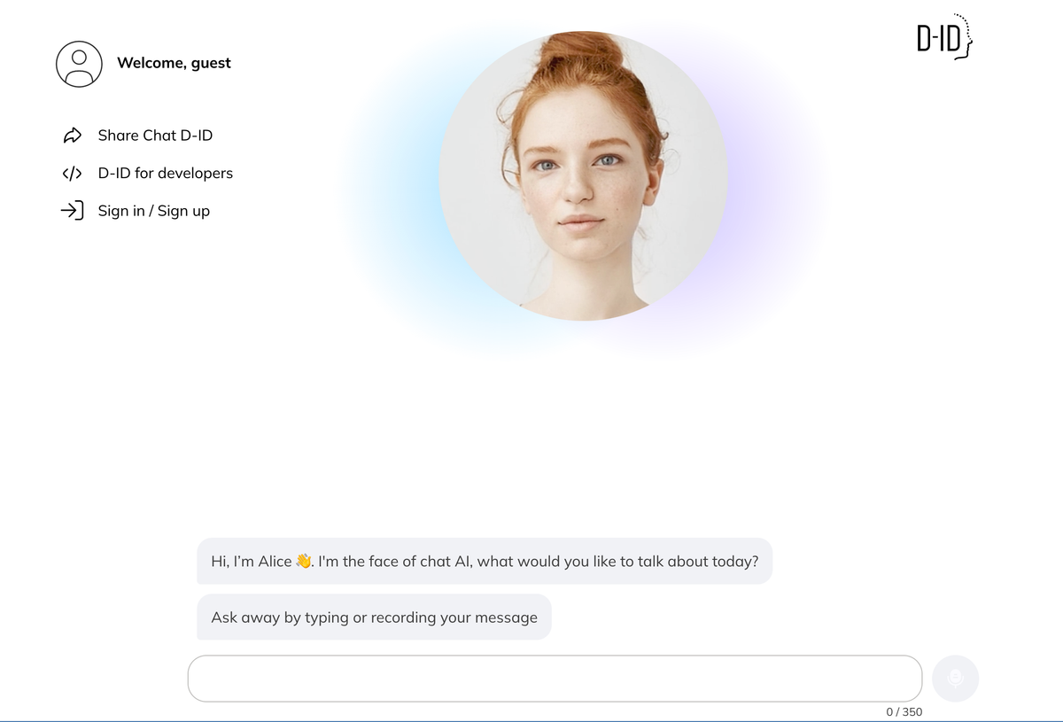 chat.D-ID enables anyone to talk face to face with AI Post feature image