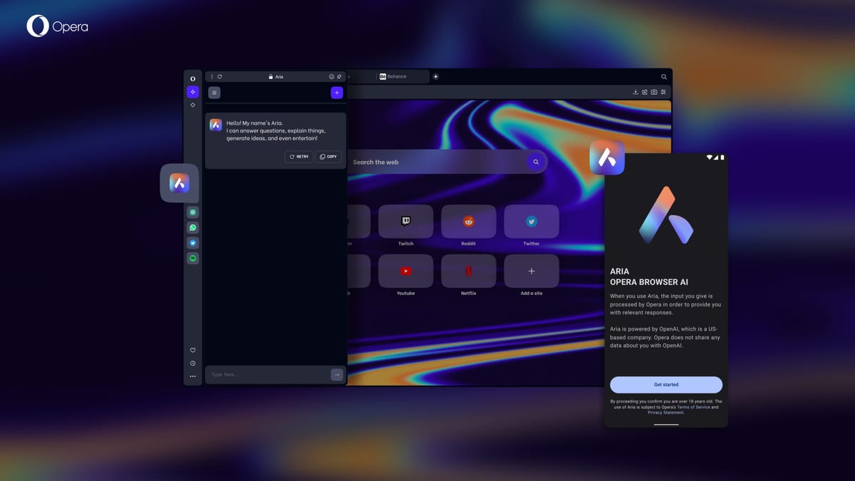 Introducing Opera's Aria AI Post feature image