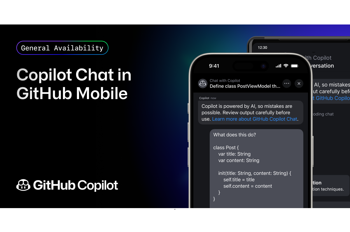 GitHub announced the general availability of Copilot Chat in GitHub Mobile Post feature image