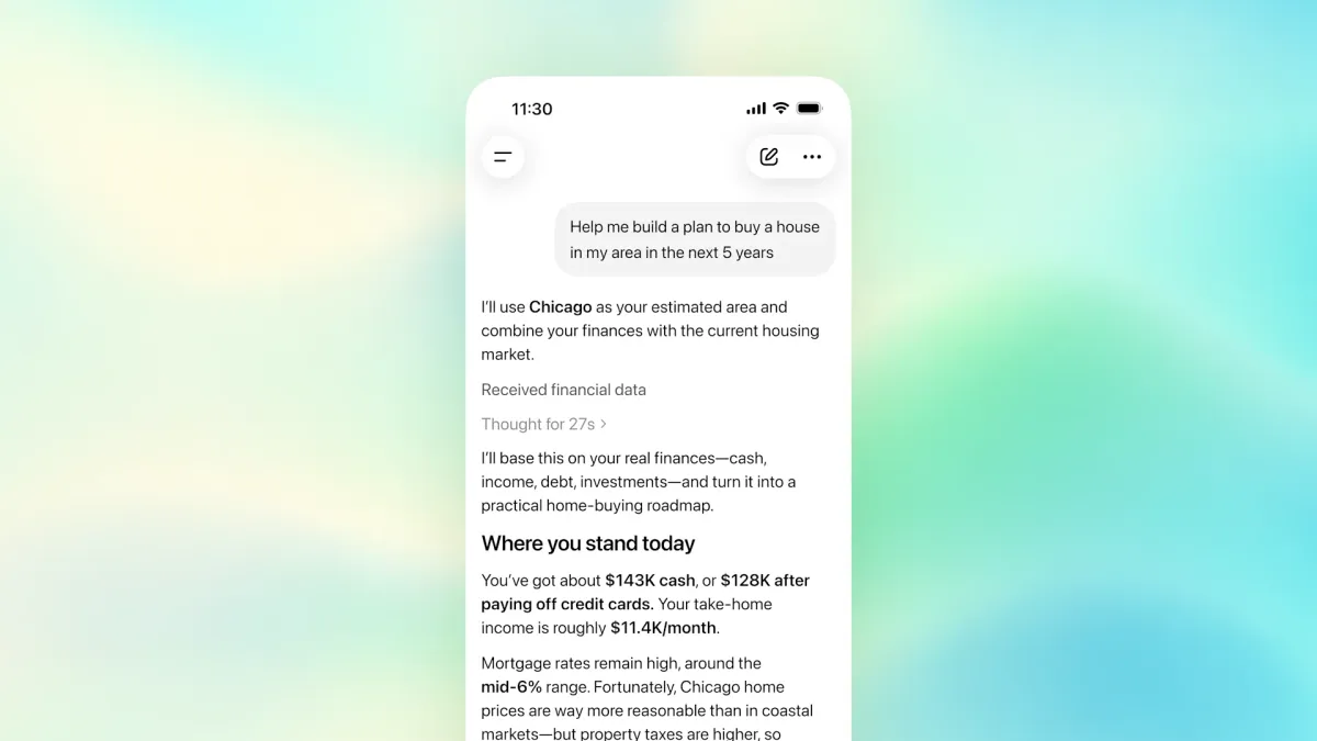 OpenAI launches personal finance tools in ChatGPT for Pro users Post feature image