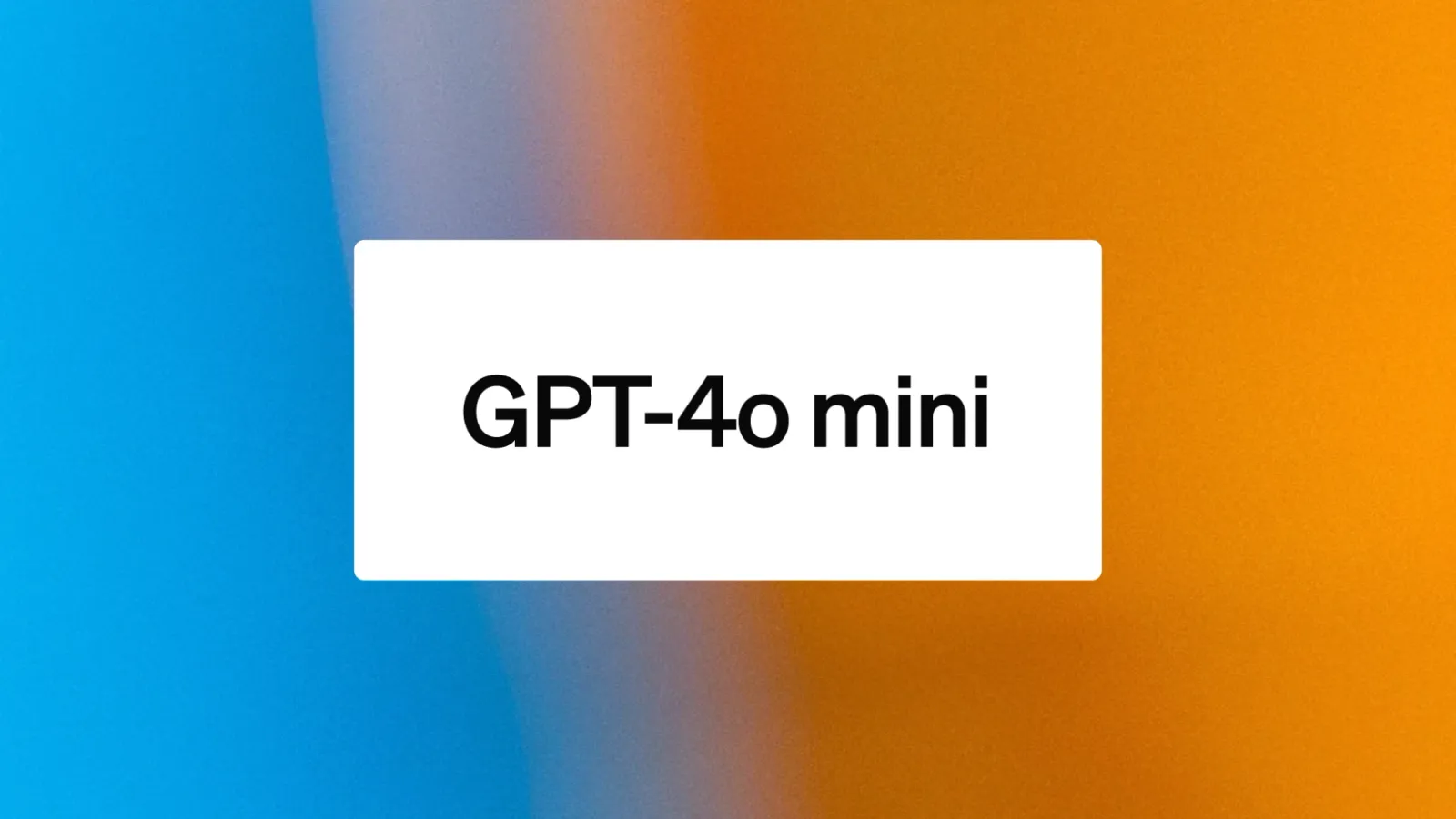 OpenAI is also jumping on the small model trend with the GPT-4o mini