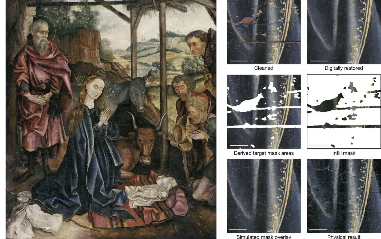 A deep learning-assisted method enables painting restoration in hours rather than months