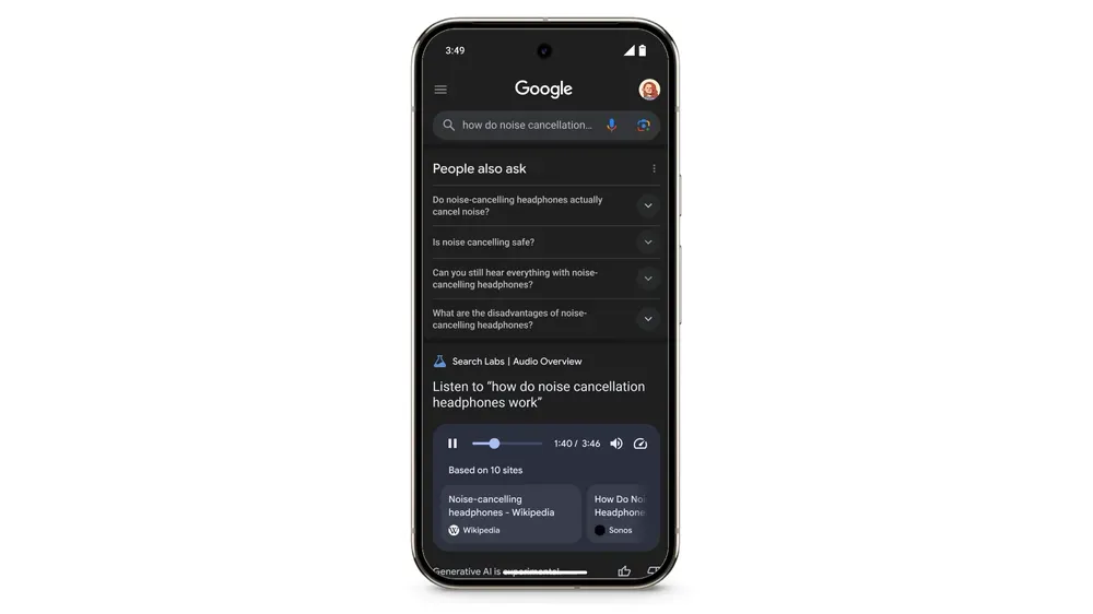 Google's newest experiment brings short audio overviews to some Search queries Post feature image