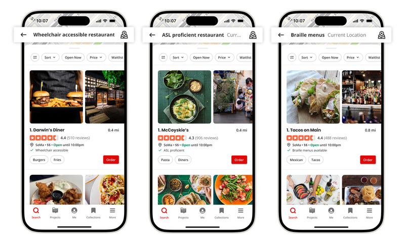Yelp is incorporating more accessibility business attributes and rolling out AI-powered accessibility features post image
